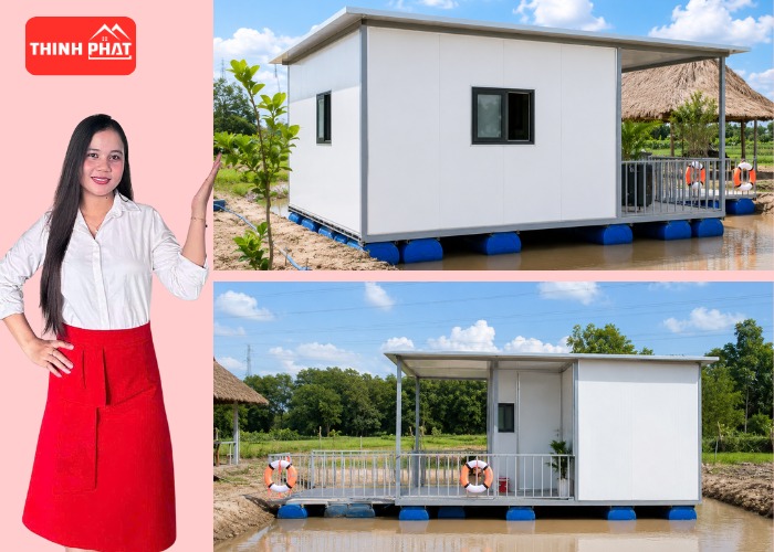 xây nhà lắp ghép miền tây nhà bè nổi