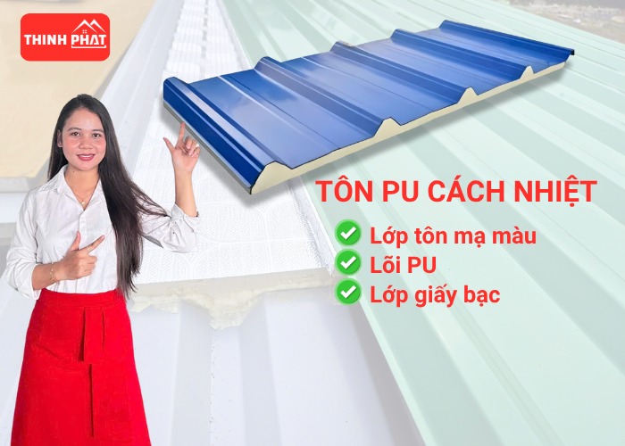 Cấu tạo mái tôn PU cách nhiệt
