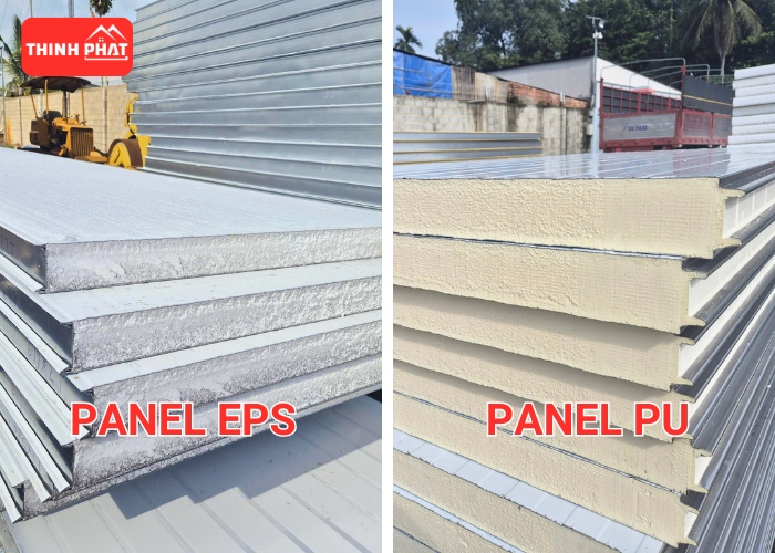 so sánh sandwich panel eps và panel pu