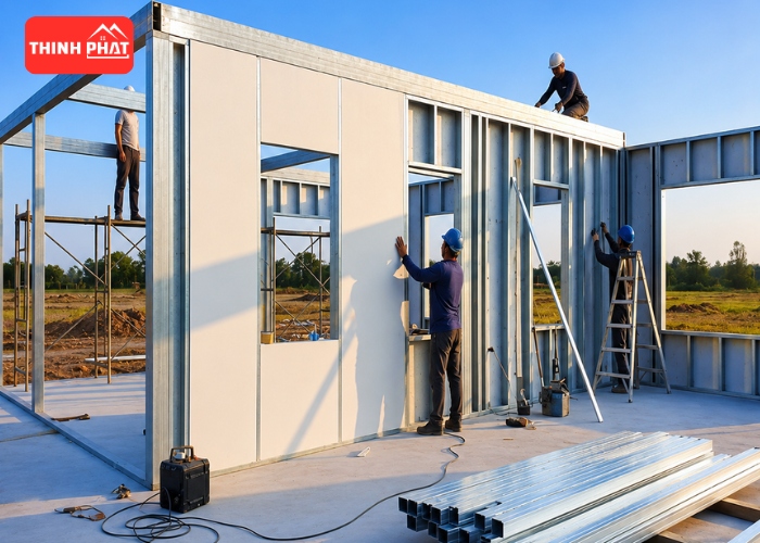 lắp dựng vách nhà tiền chế giá rẻ