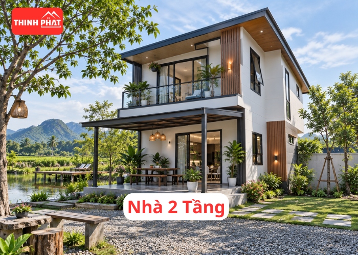 Mẫu nhà tiền chế dân dụng 2 tầng